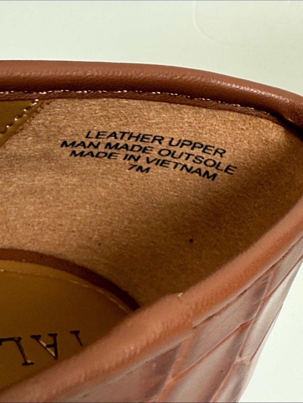 Talbots Brown Croc-Embossed Leather Ballet Flats - Picture 7 of 9